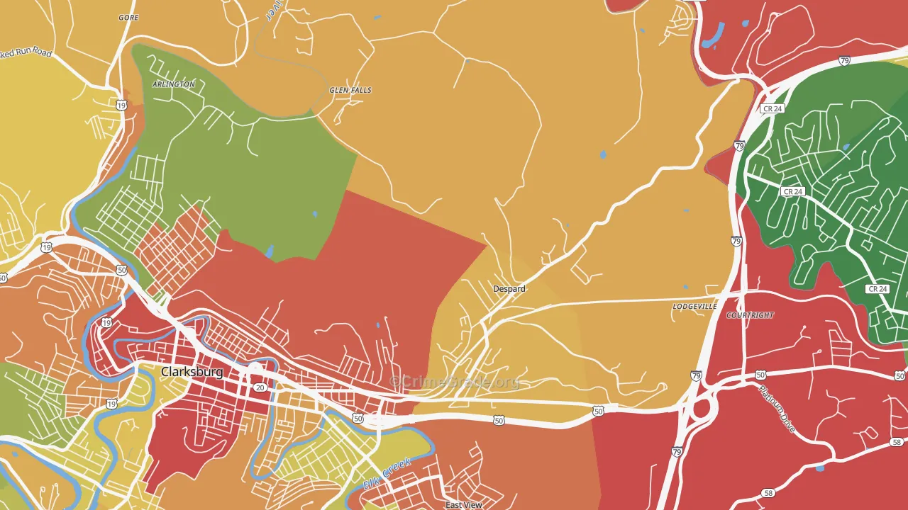 Despard, WV Map of Theft Rates