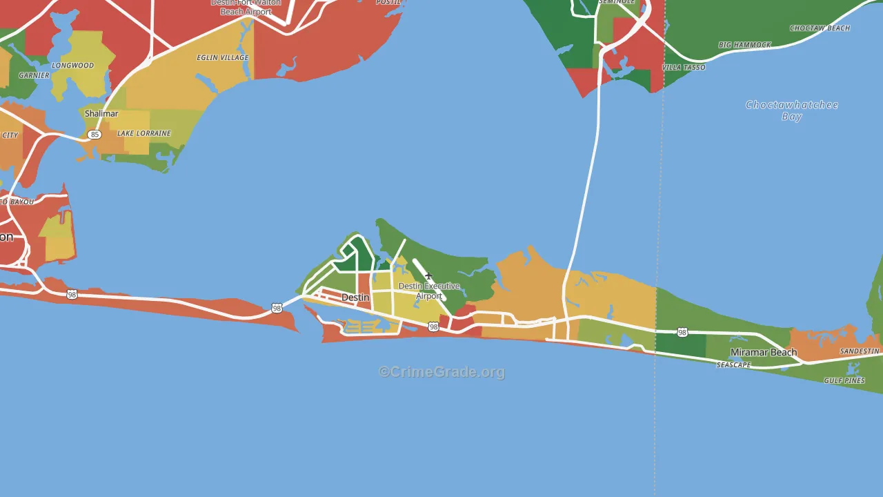 Destin, FL Map of Theft Rates