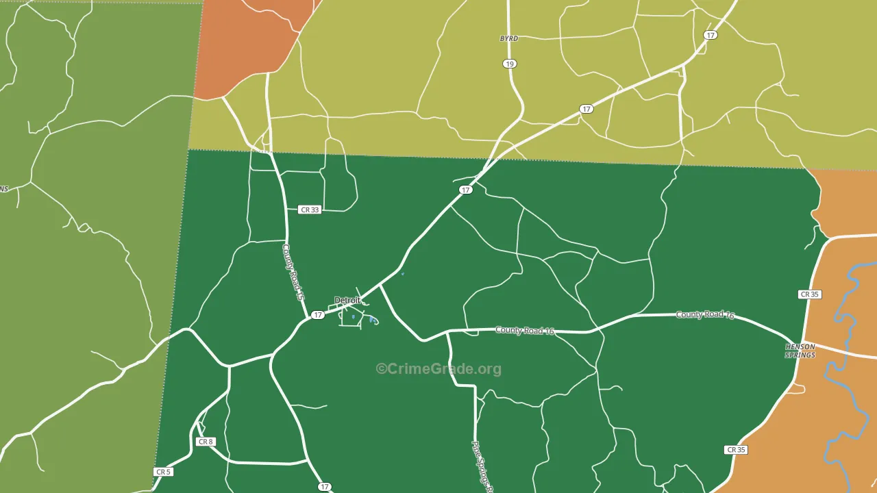 Detroit, AL Map of Theft Rates
