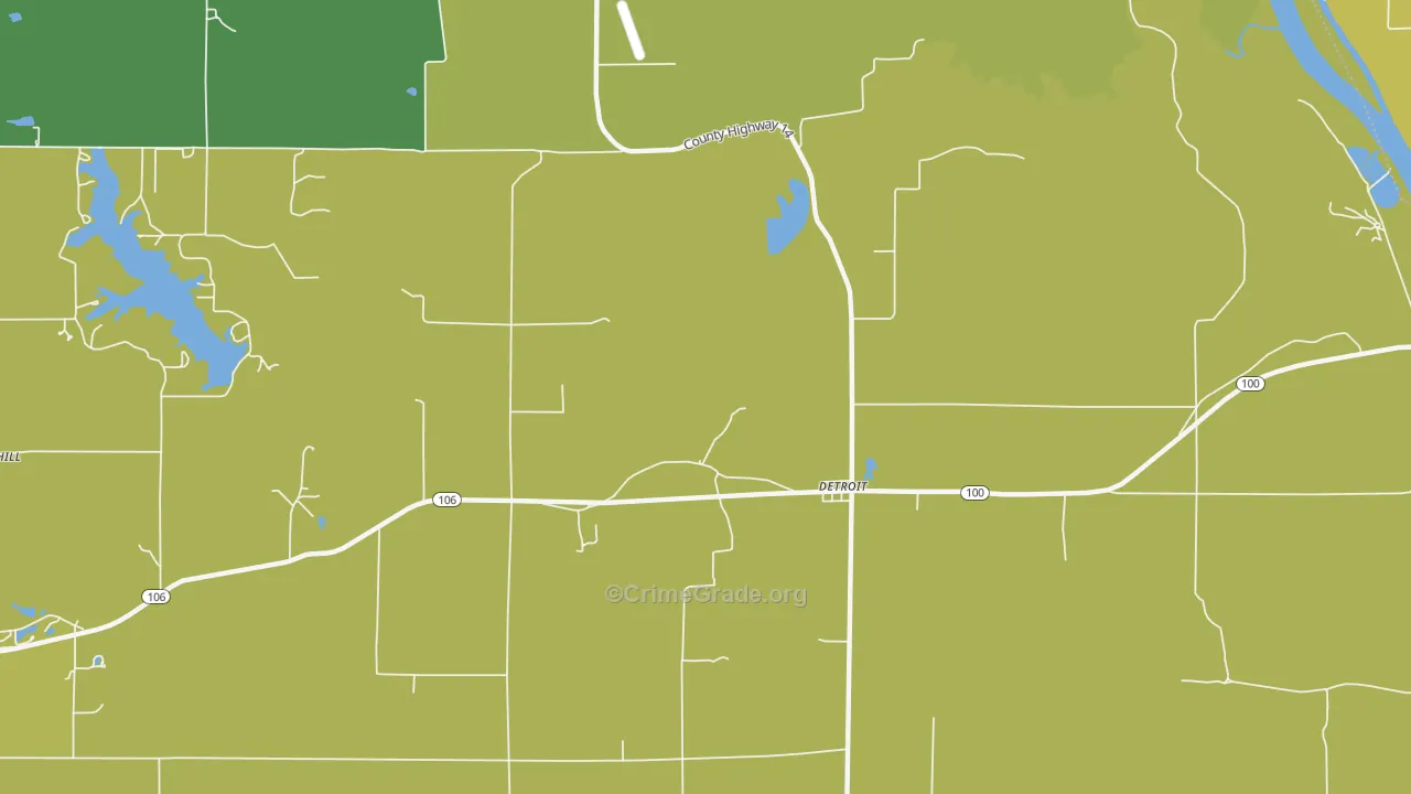 Detroit, IL Map of Theft Rates