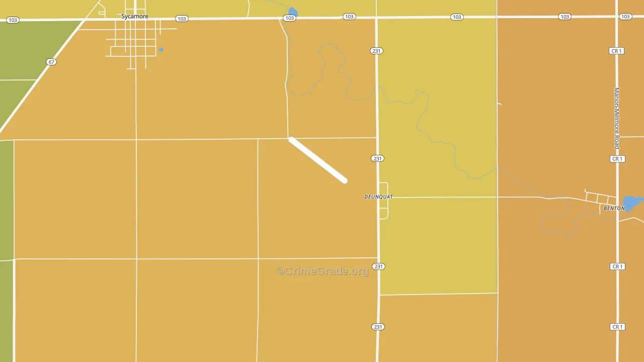 Deunquat, OH Map of Theft Rates