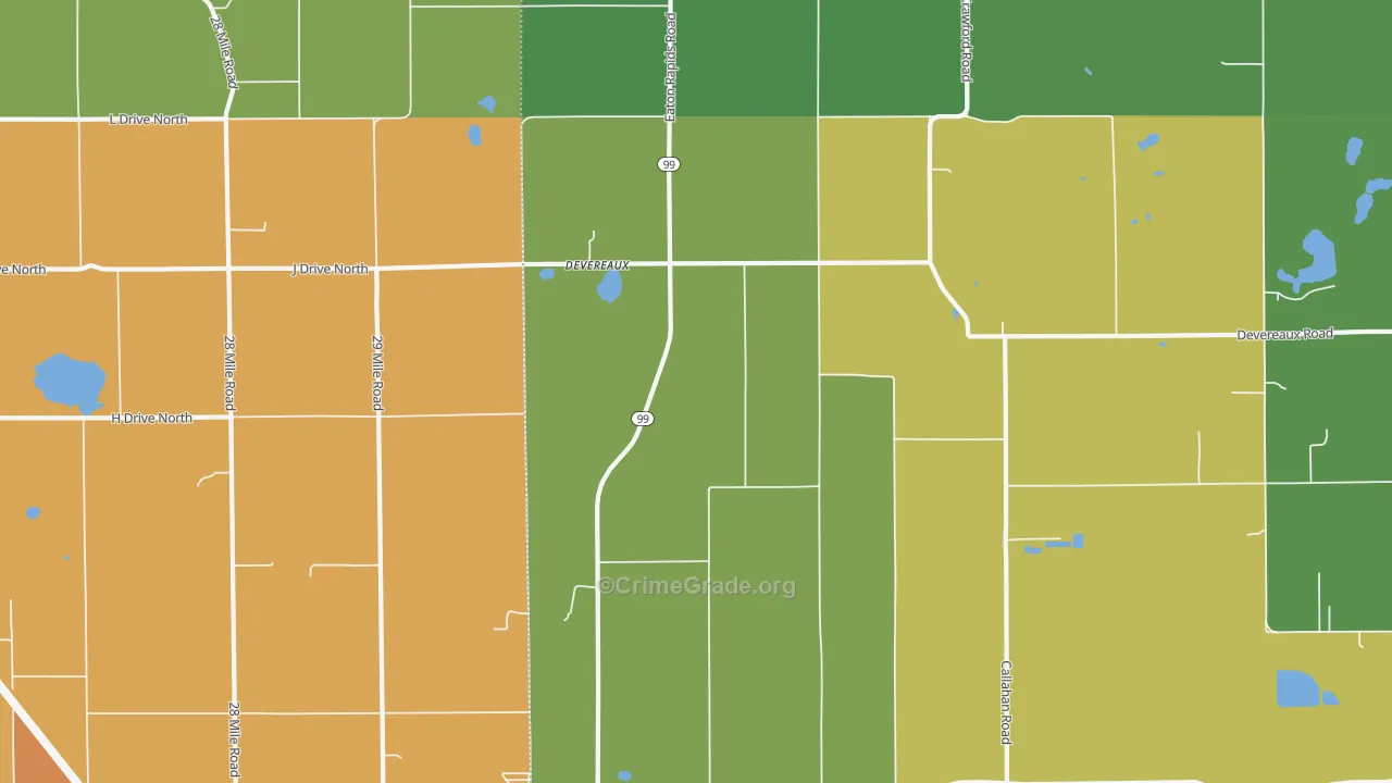 Devereaux, MI Map of Theft Rates