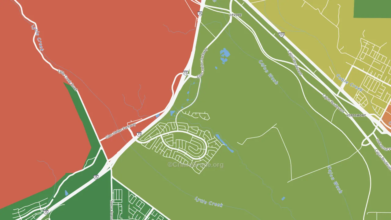Devore, CA Map of Theft Rates