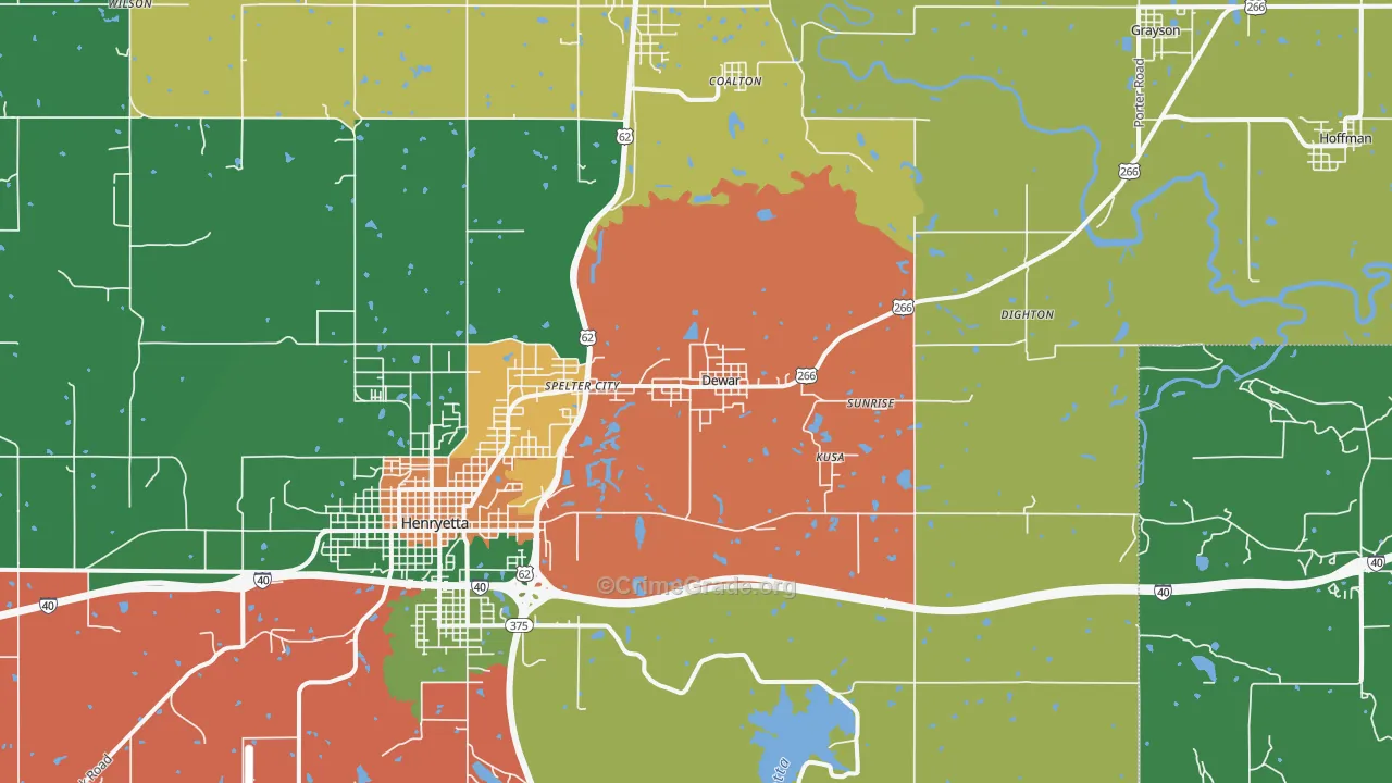 Dewar, OK Map of Theft Rates