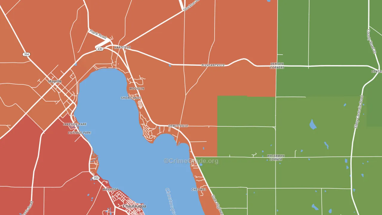 Dewittville, NY Map of Theft Rates