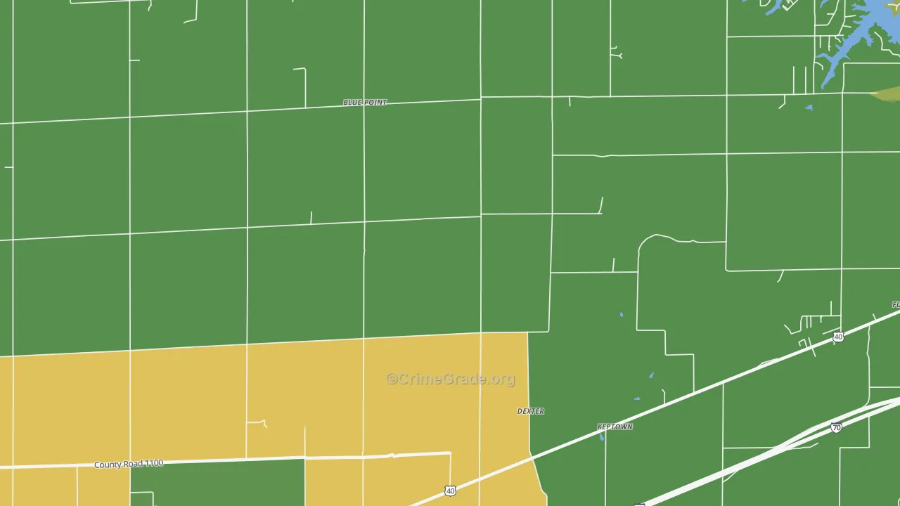 Dexter, IL Map of Theft Rates