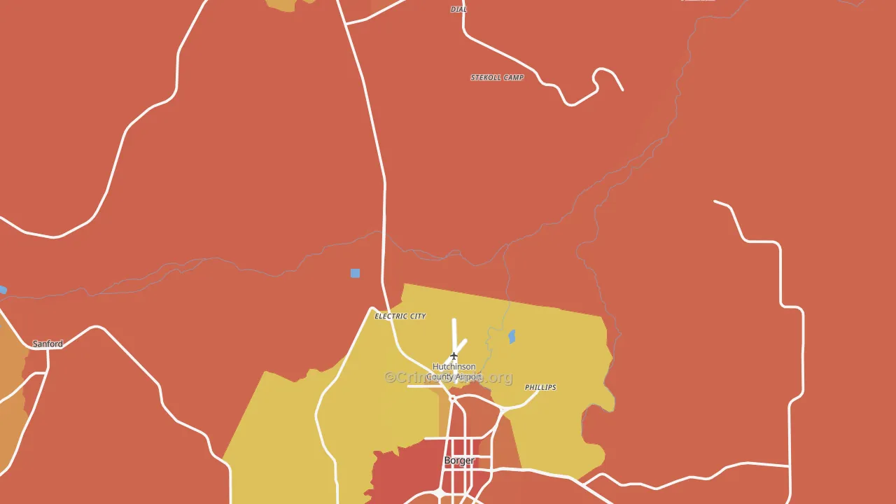 Dial, TX Map of Theft Rates