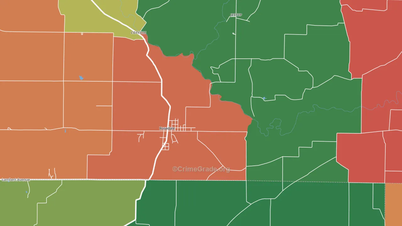 Diamond, IN Map of Theft Rates