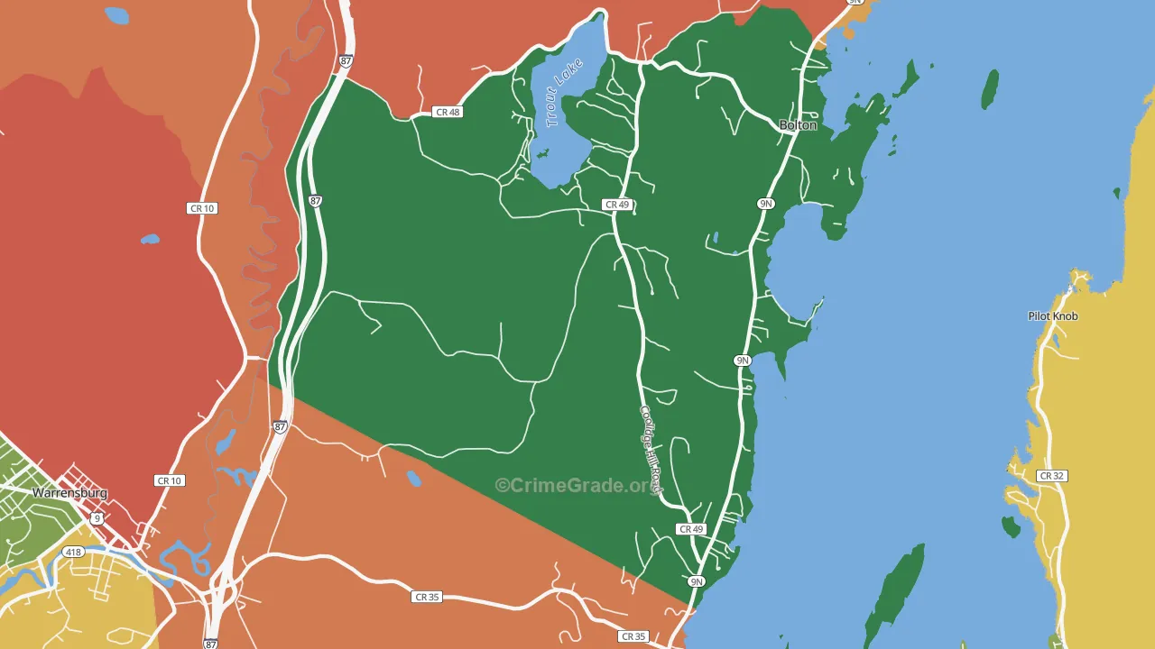 Diamond Point, NY Map of Theft Rates