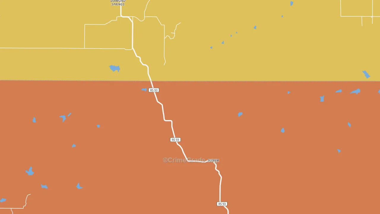 Diamond Springs, KS Map of Theft Rates