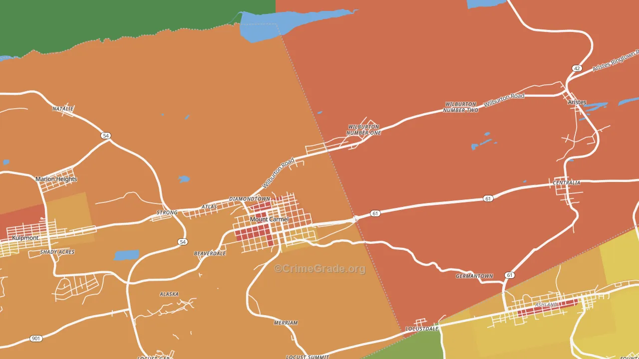 Diamondtown, PA Map of Theft Rates