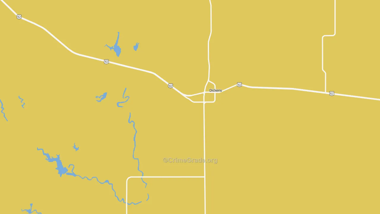 Dickens, TX Map of Theft Rates