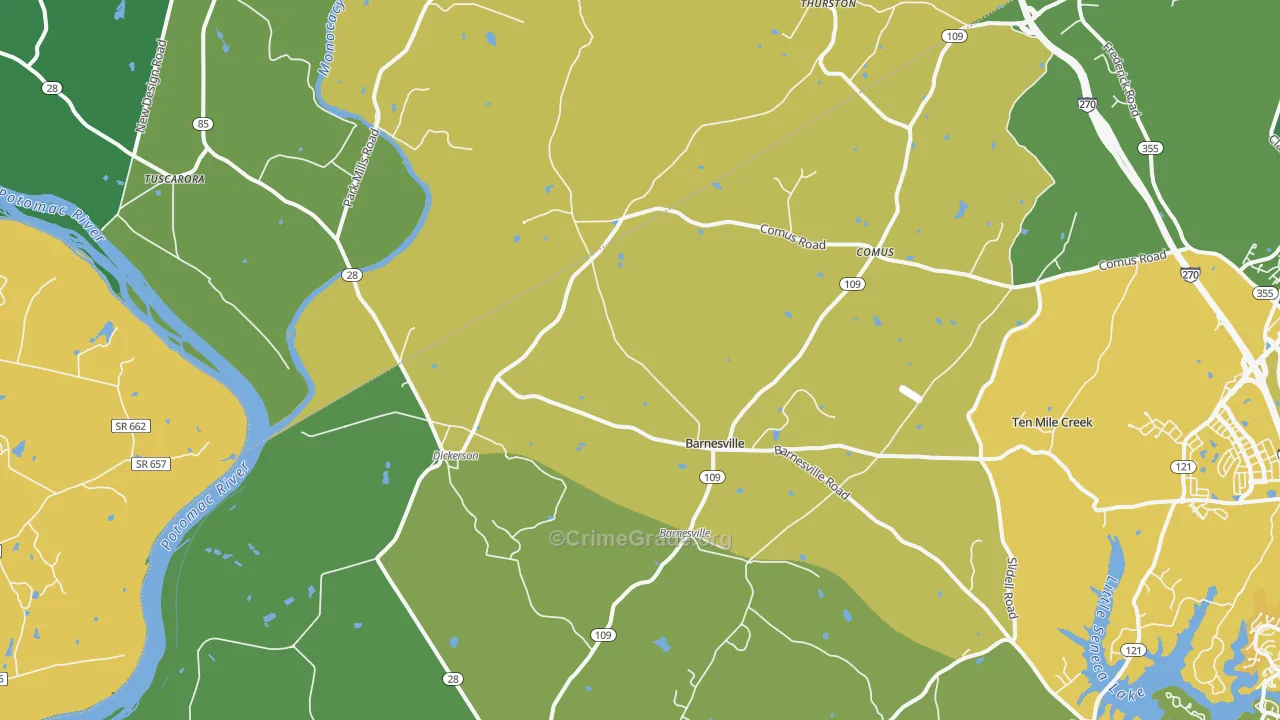 Dickerson, MD Map of Theft Rates