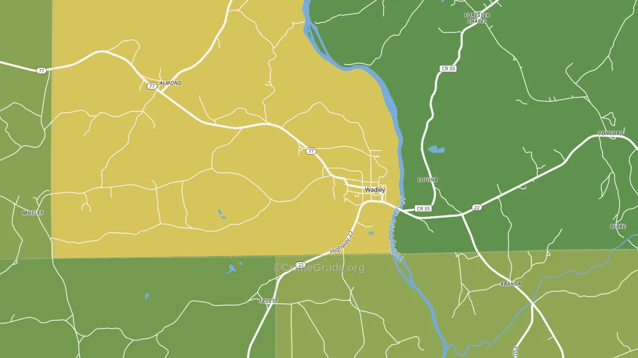 Dickert, AL Map of Theft Rates