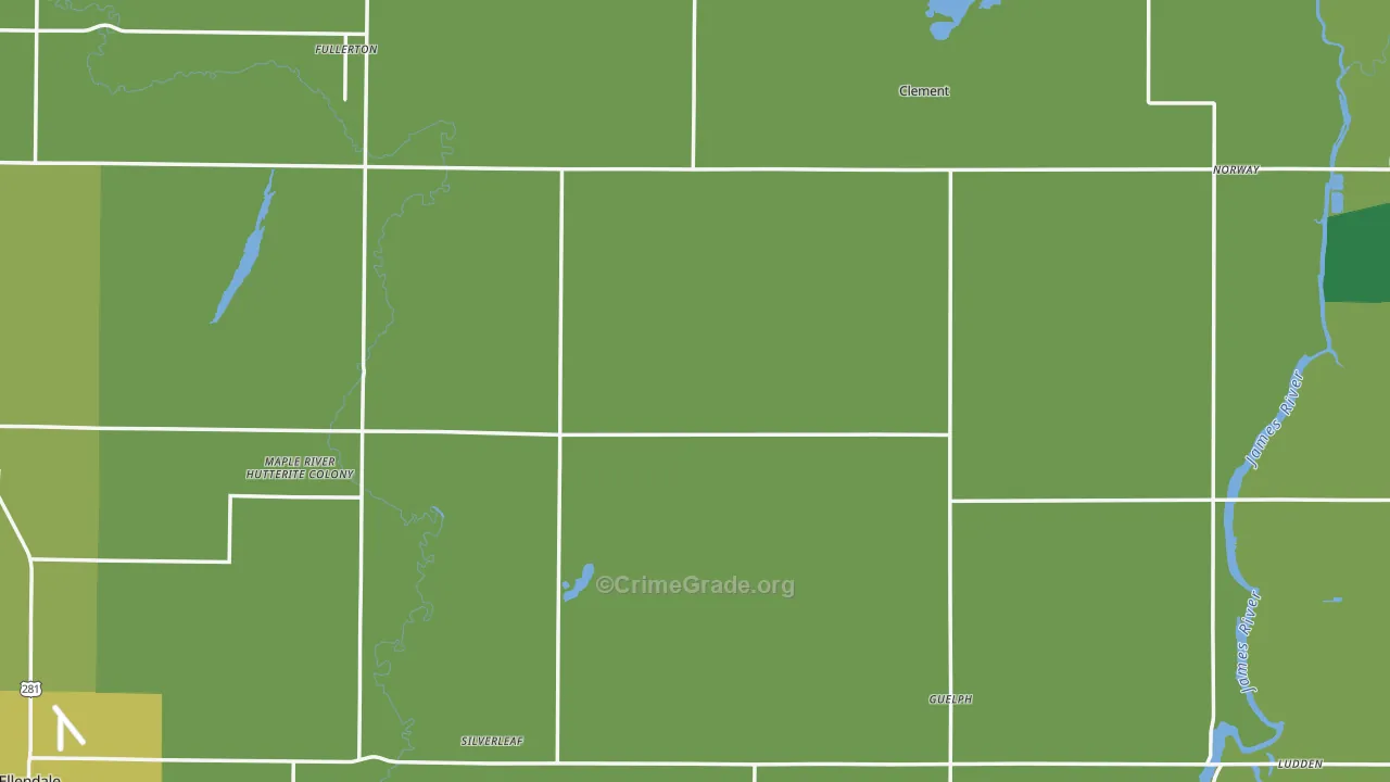 Dickey County, ND Map of Theft Rates