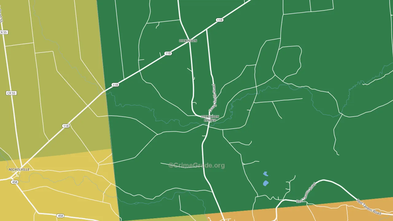 Dickinson Center, NY Map of Theft Rates