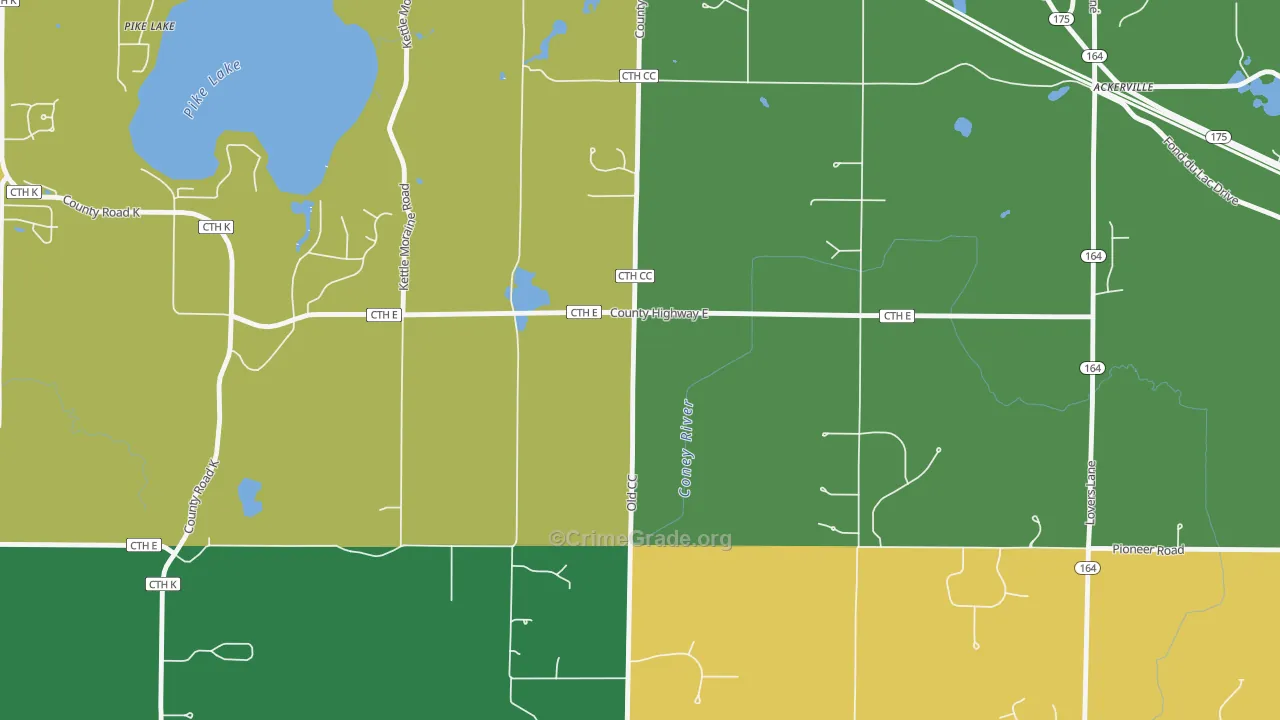 Diefenbach Corners, WI Map of Theft Rates