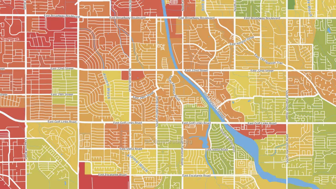 Dietz, Tucson, AZ Map of Theft Rates