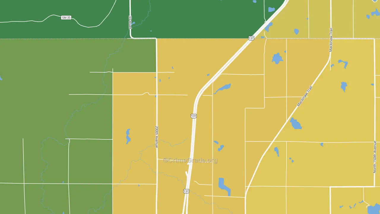 Dighton, MI Map of Theft Rates