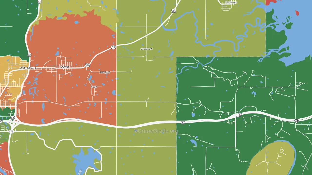 Dighton, OK Map of Theft Rates
