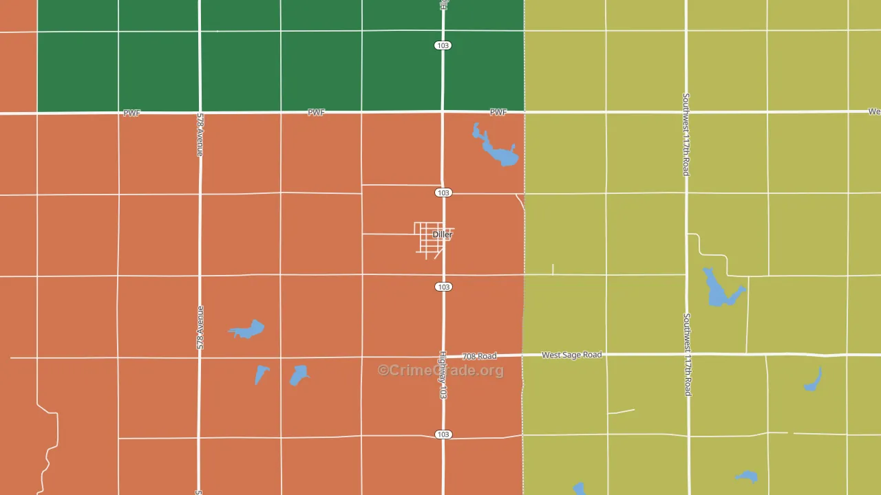 Diller, NE Map of Theft Rates