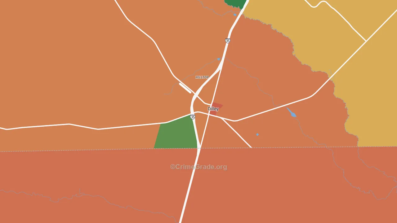 Dilley, TX Map of Theft Rates