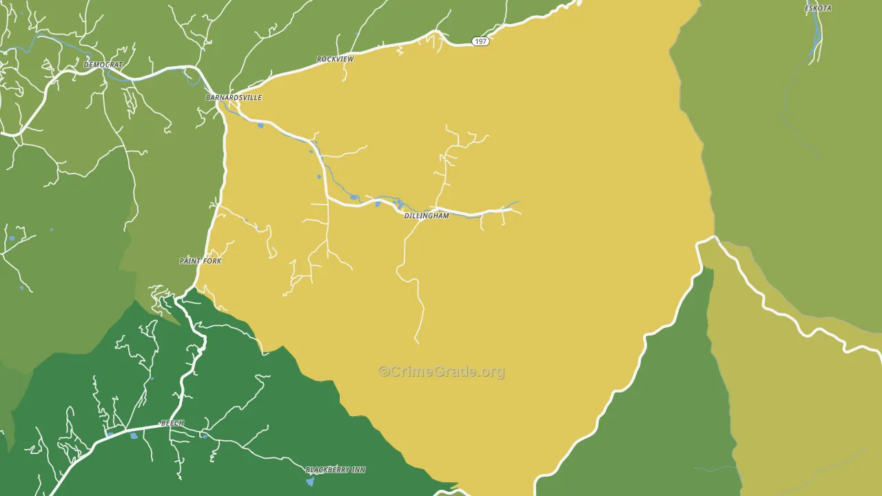 Dillingham, NC Map of Theft Rates