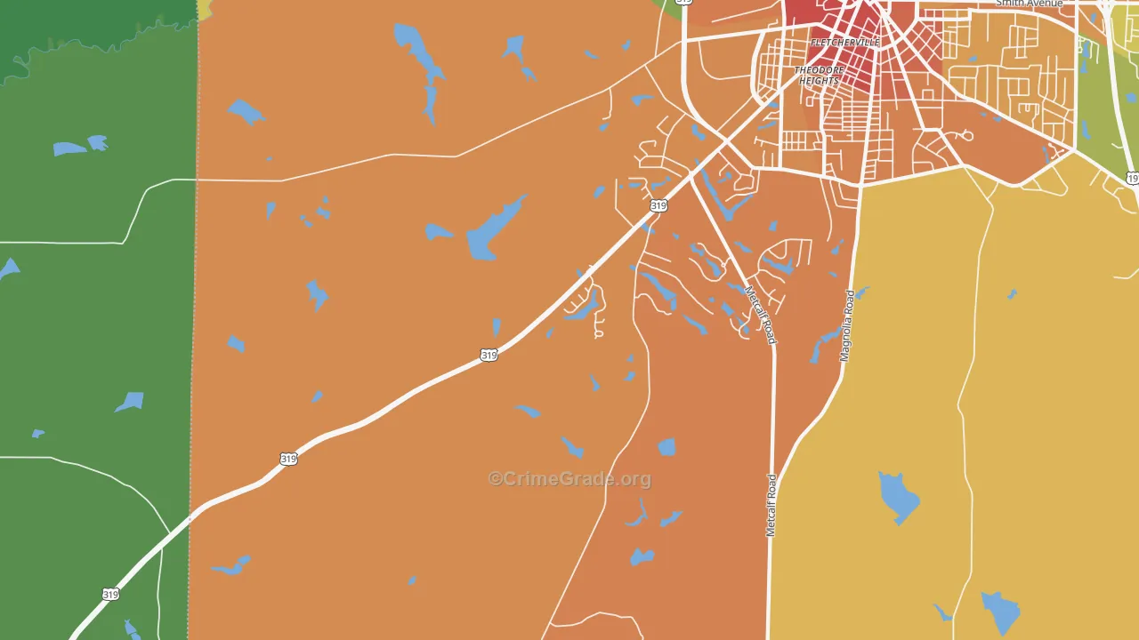 Dillon, GA Map of Theft Rates