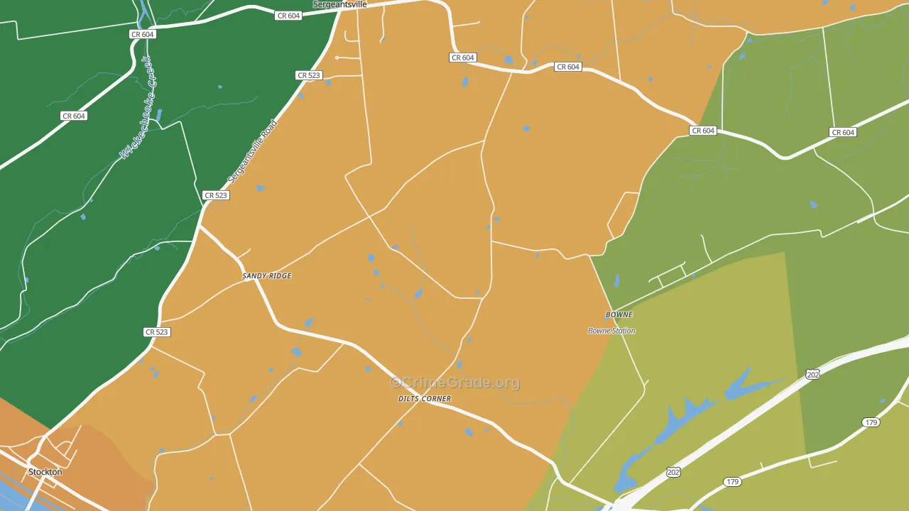 Dilts Corner, NJ Map of Theft Rates
