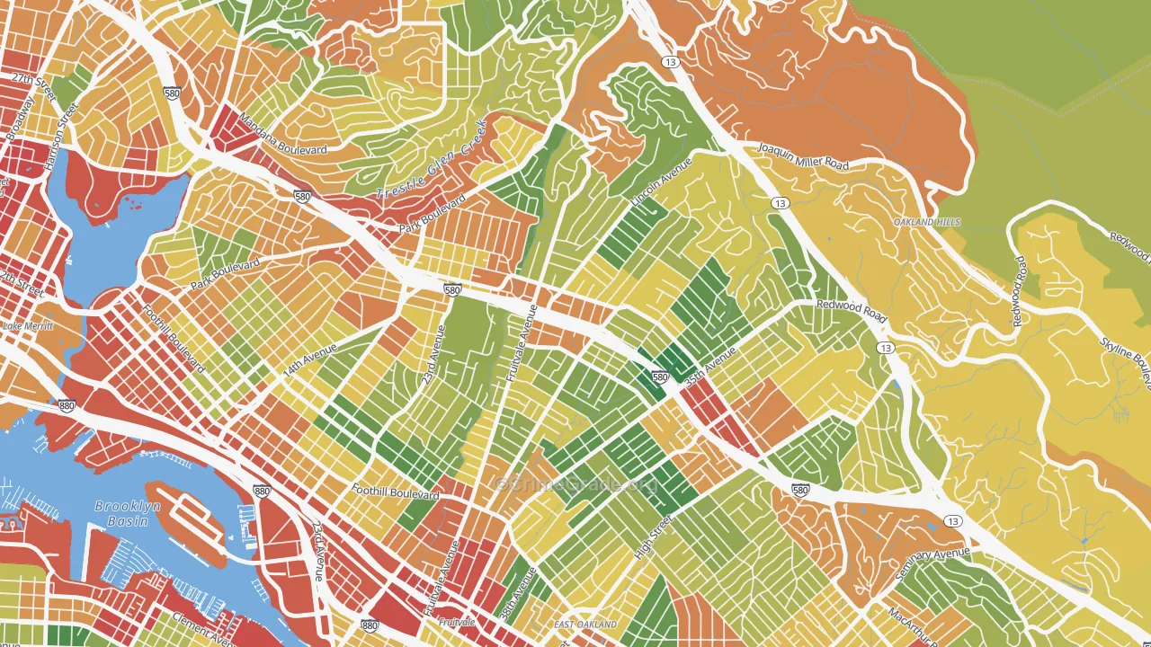 Dimond, Oakland, CA Map of Theft Rates