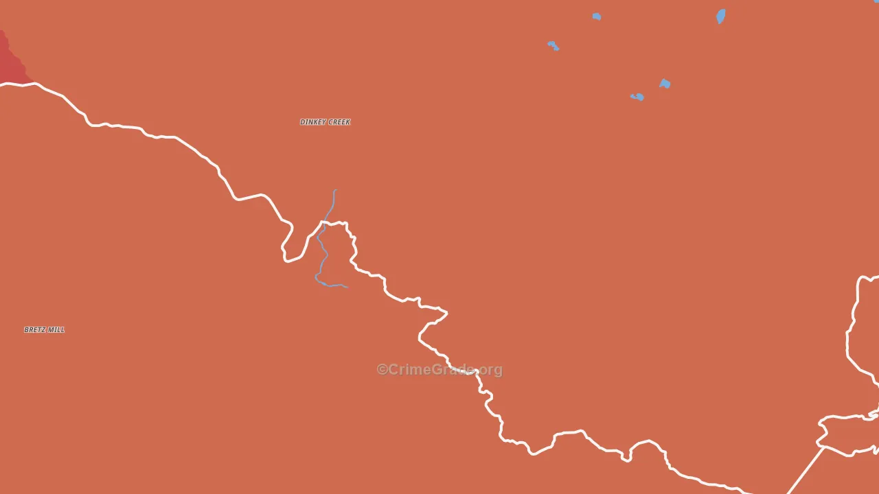 Dinkey Creek, CA Map of Theft Rates