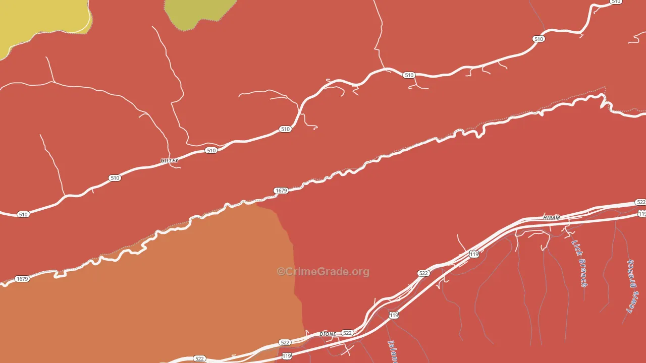 Dione, KY Map of Theft Rates