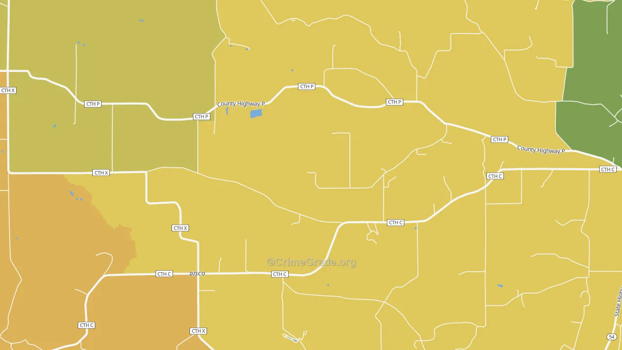 Disco, WI Map of Theft Rates