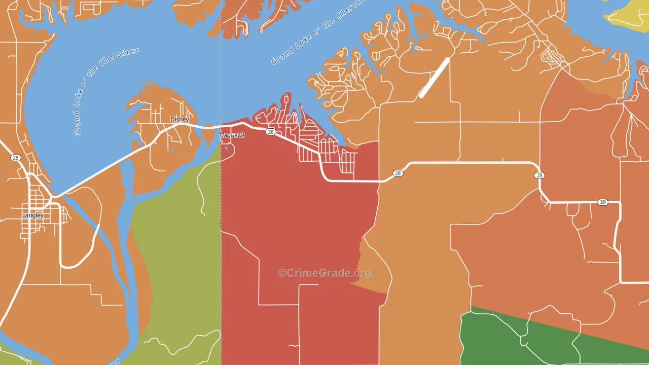 Disney, OK Map of Theft Rates