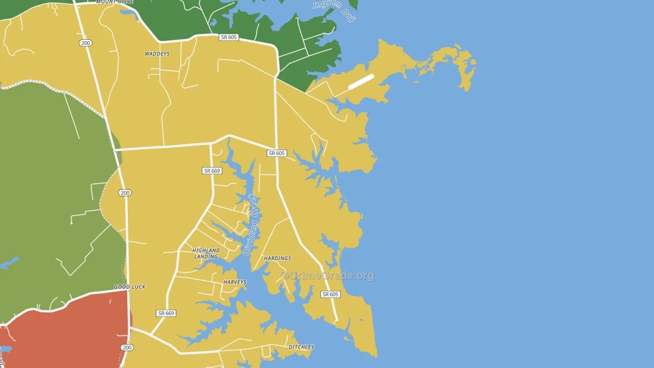Ditchley, VA Map of Theft Rates