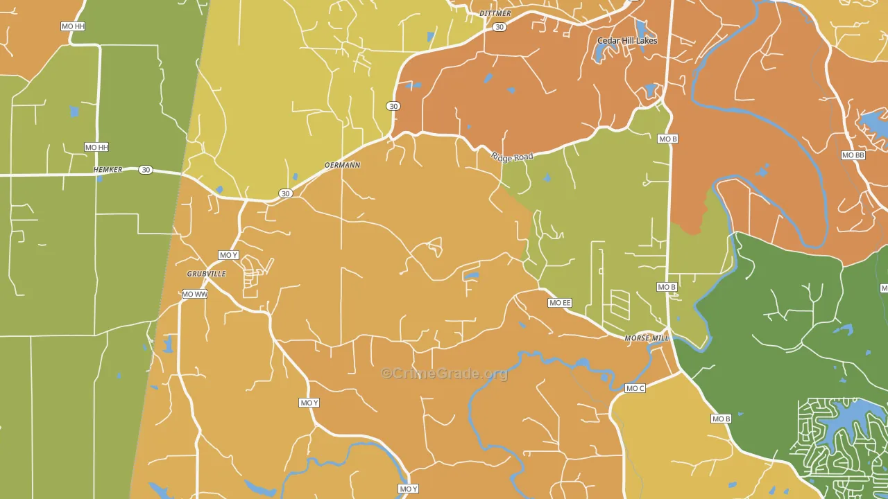 Dittmer, MO Map of Theft Rates