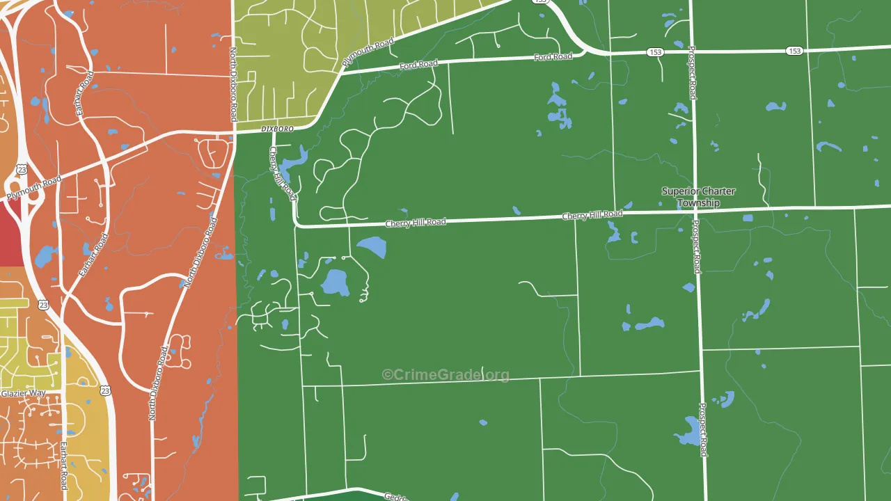 Dixboro, MI Map of Theft Rates