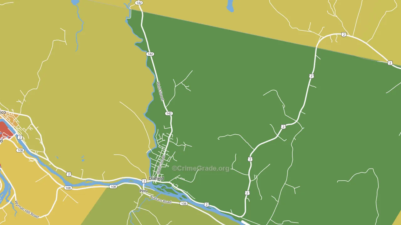 Dixfield, ME Map of Theft Rates