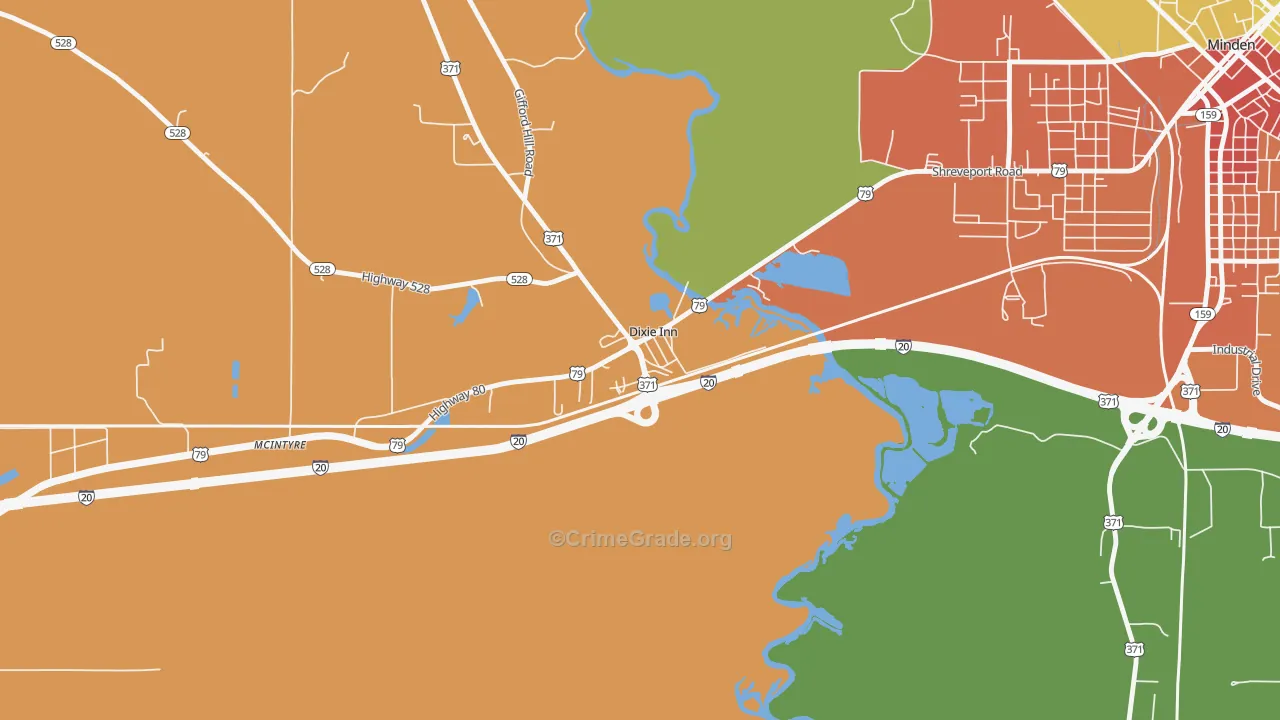 Dixie Inn, LA Map of Theft Rates