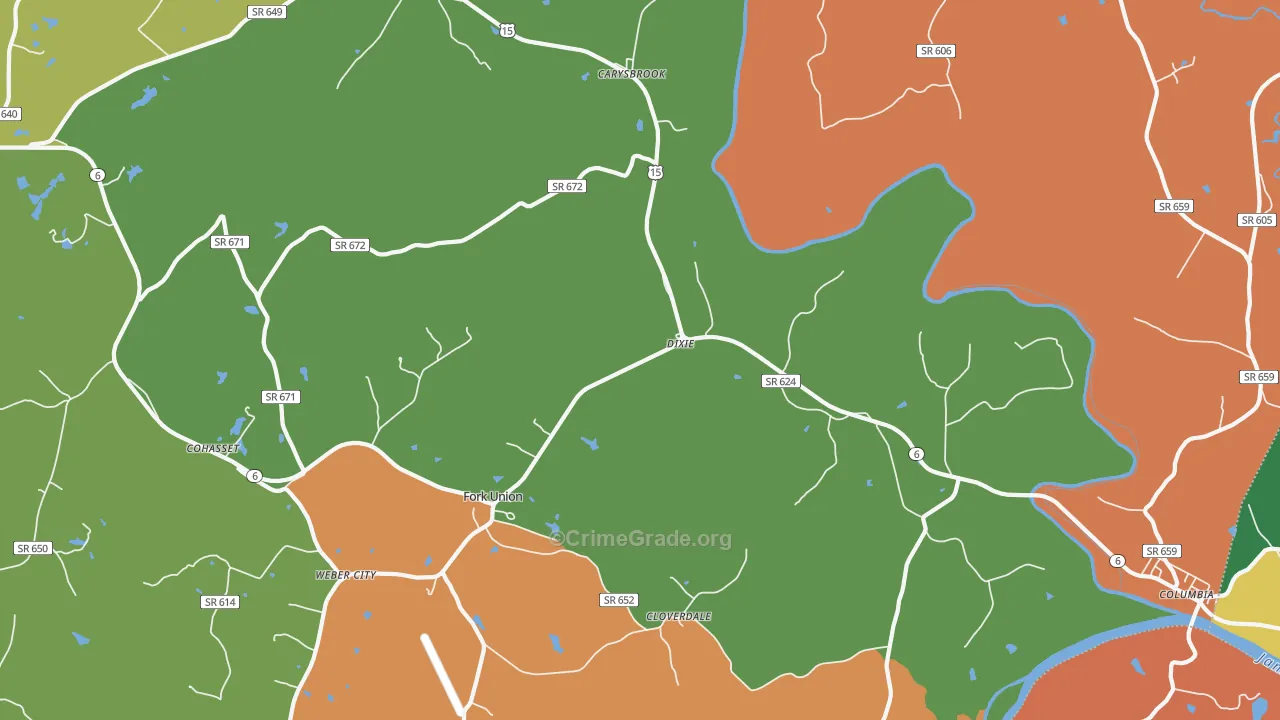 Dixie, VA Map of Theft Rates