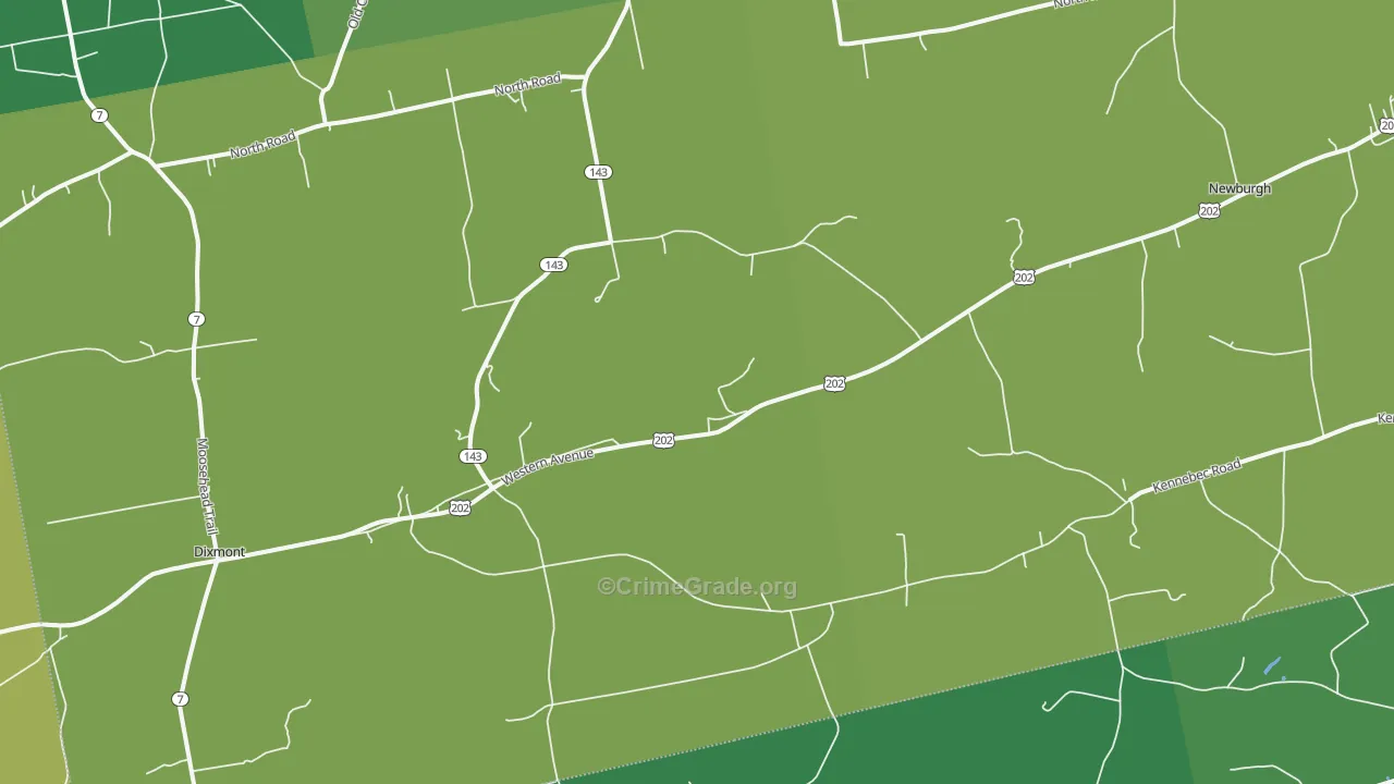 Dixmont, ME Map of Theft Rates