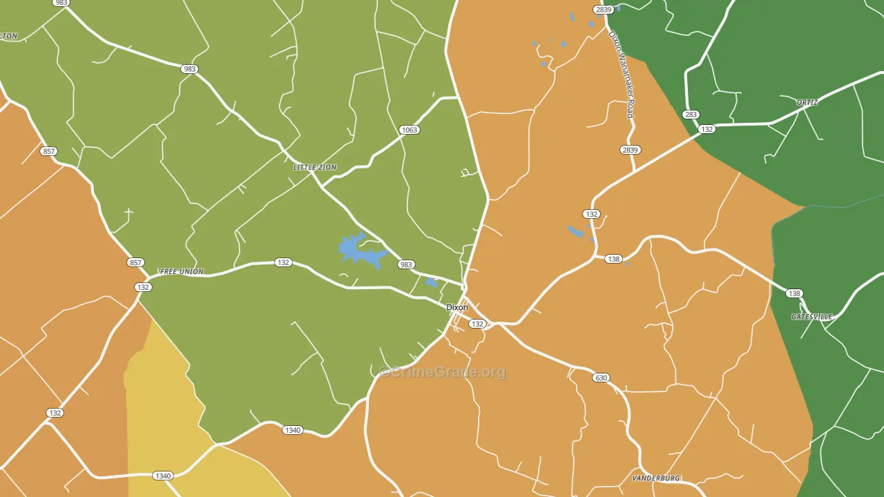 Dixon, KY Map of Theft Rates
