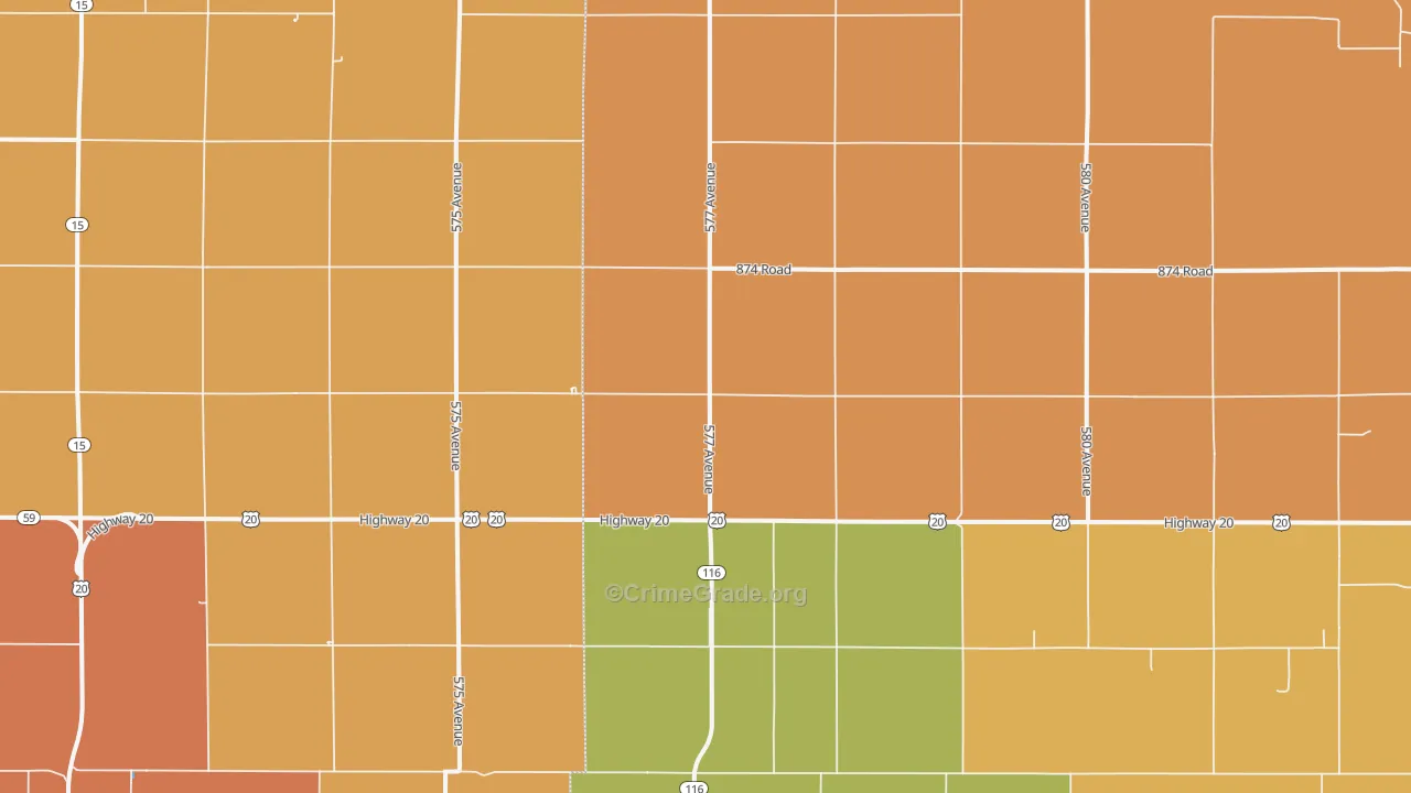 Dixon, NE Map of Theft Rates