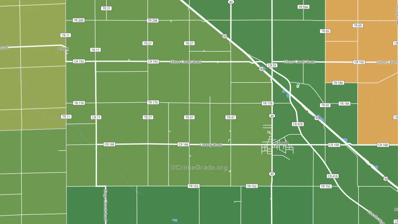 Dixon, OH Map of Theft Rates