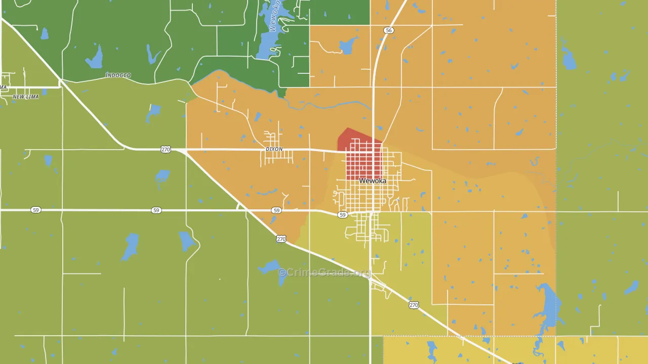 Dixon, OK Map of Theft Rates