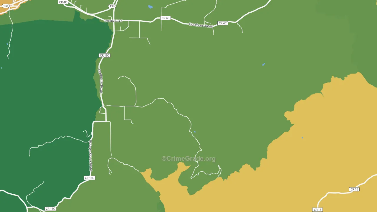 Dixonville, OR Map of Theft Rates