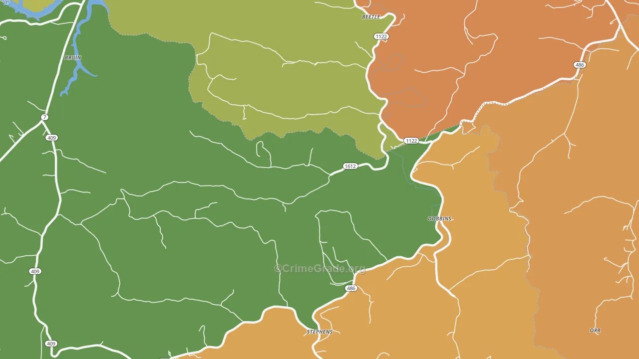 Dobbins, KY Map of Theft Rates