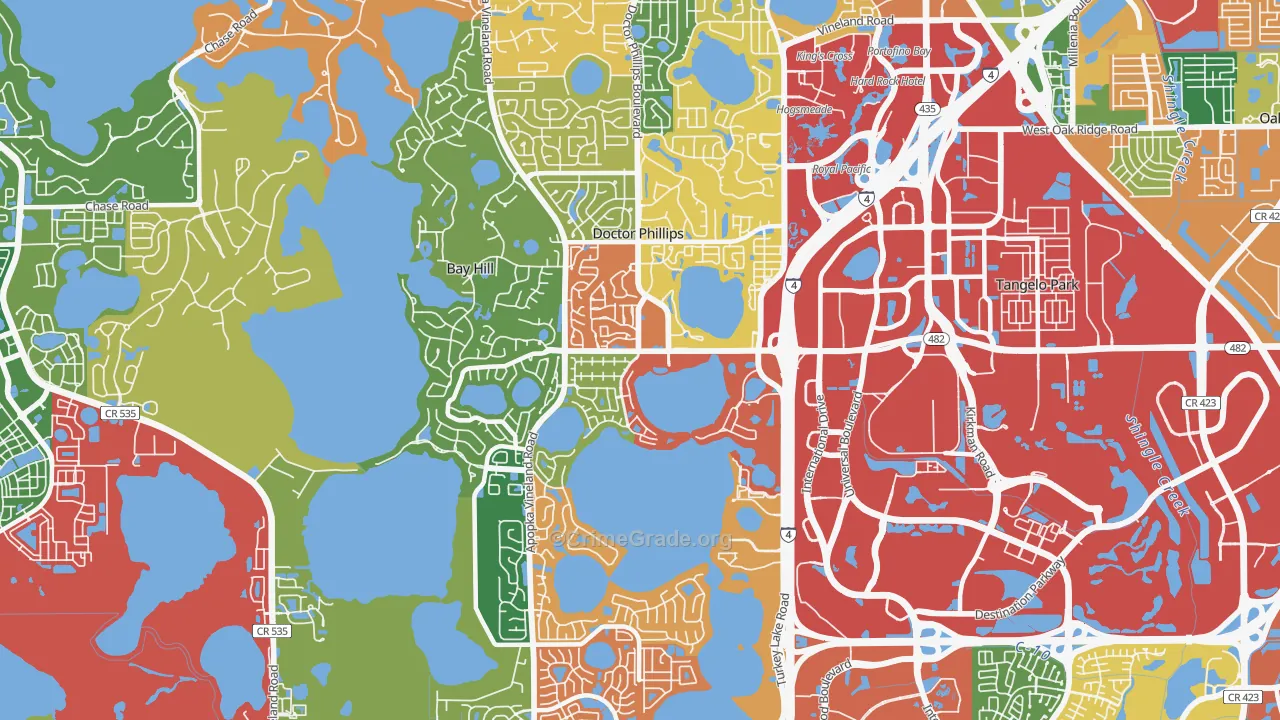 Doctor Phillips, FL Map of Theft Rates