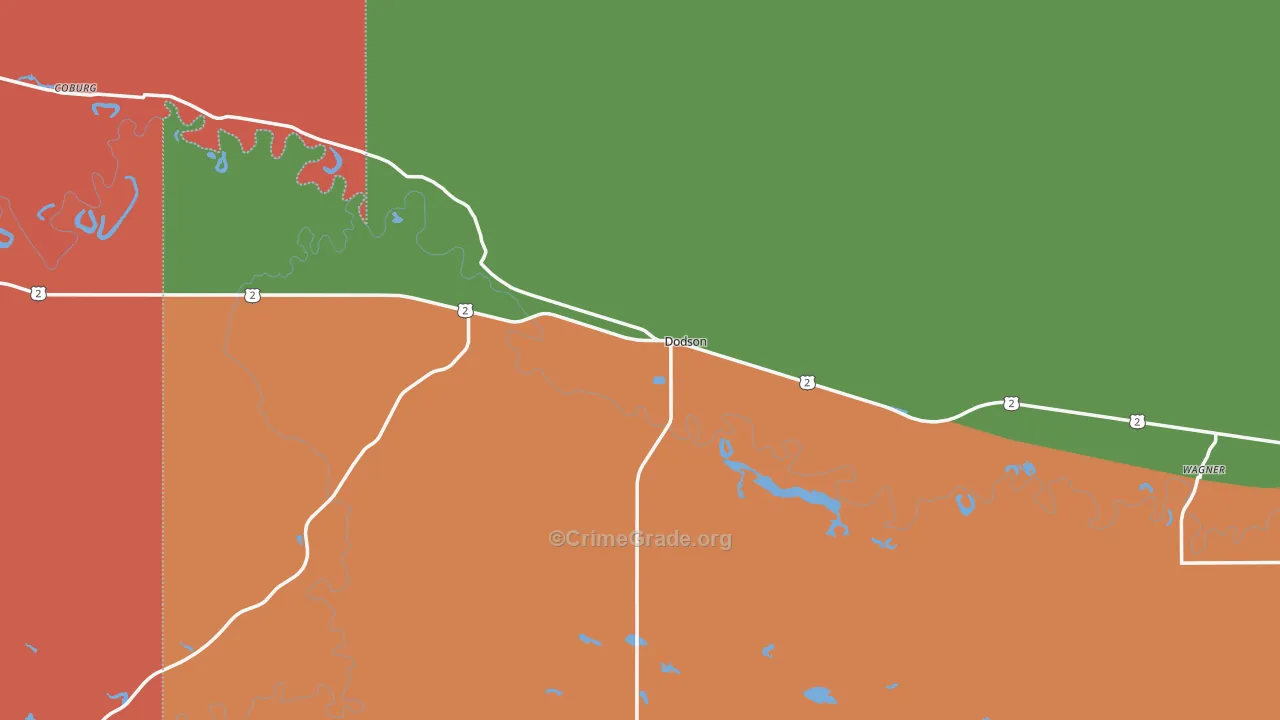 Dodson, MT Map of Theft Rates