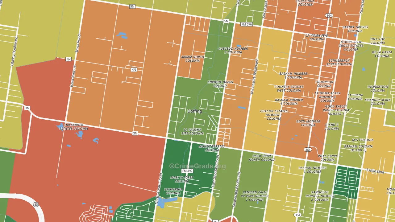Doffing, Mission, TX Map of Theft Rates